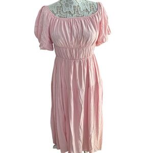 ZESICA Women's Sexy Boho Off Shoulder Puff Short Sleeve Dress sz M